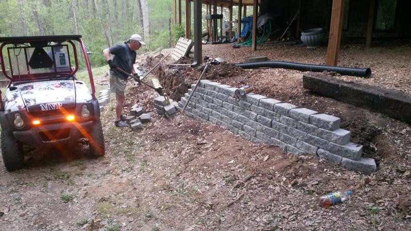 Retaining wall progress